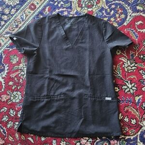 Figs Black Womens Scrub Top Casma Small